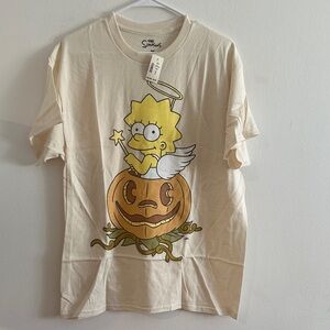 The Simpsons Cream Short Sleeve Tee with Halloween Design